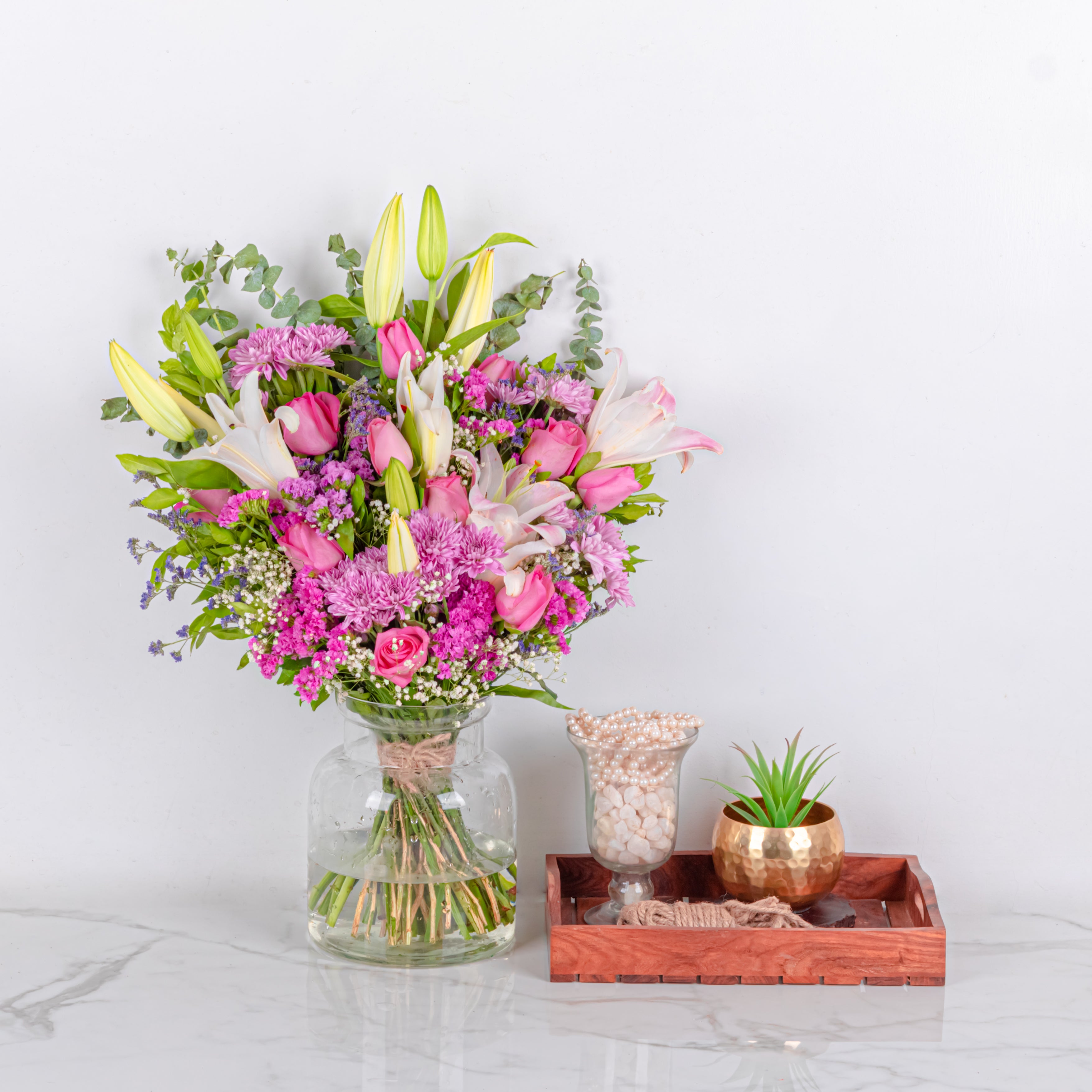 Blush of Affection: Mother's Day Special Bouquet with Scroll Message & Twin Chocolates