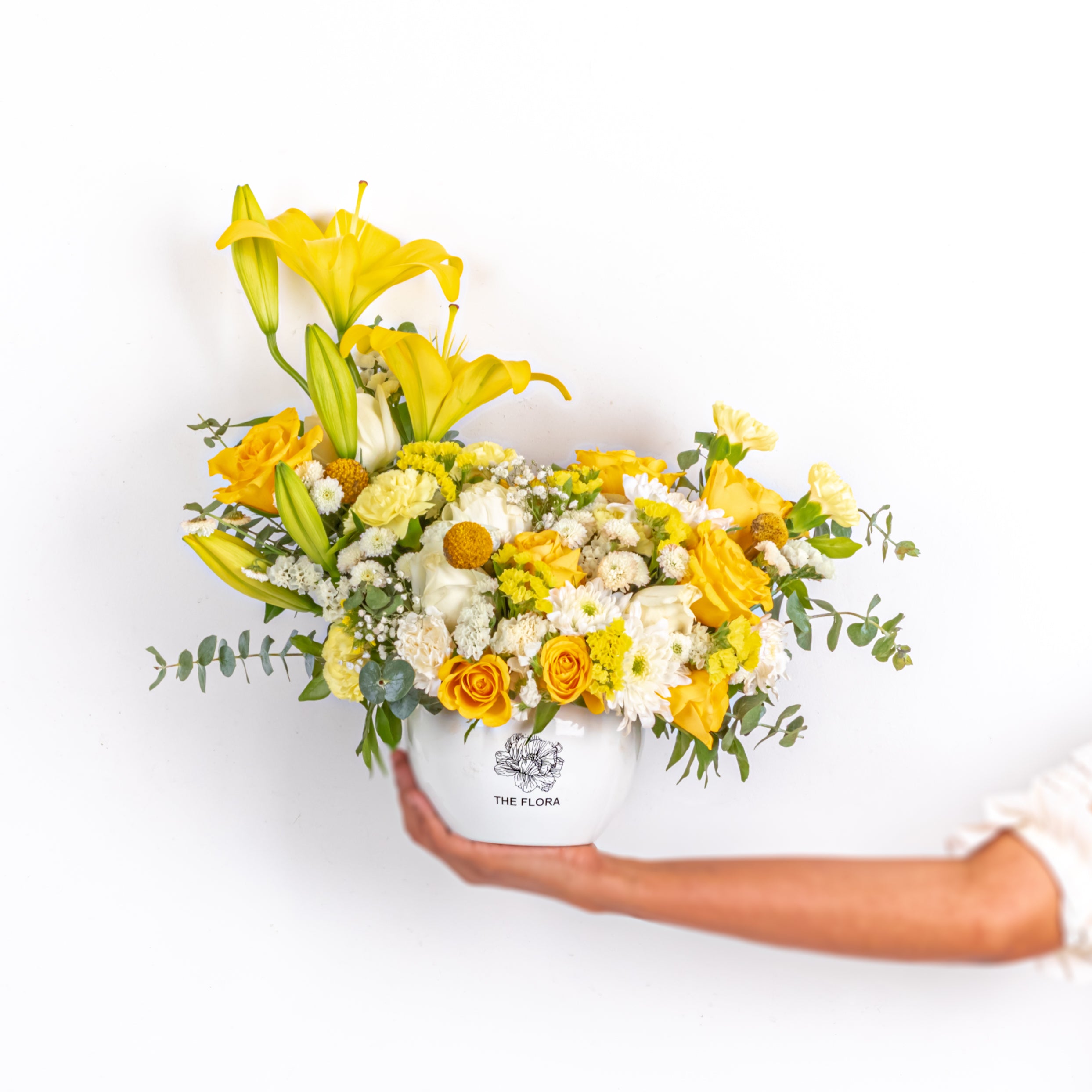 Moment of Joy: Mother's Day Special floral pot arrangement with Scroll Message & Twin Chocolates