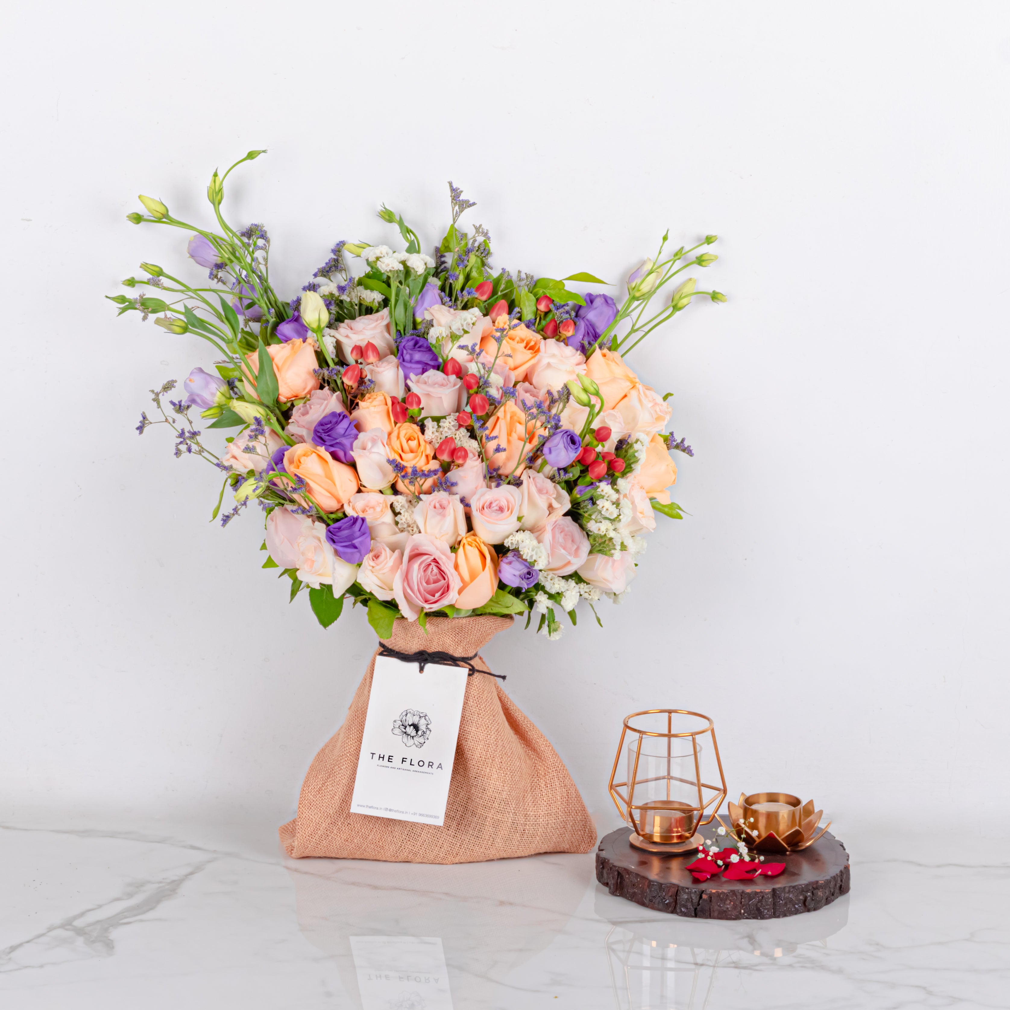 Pastel Reverence: Mother's Day Special Bouquet with Scroll Message & Twin Chocolates
