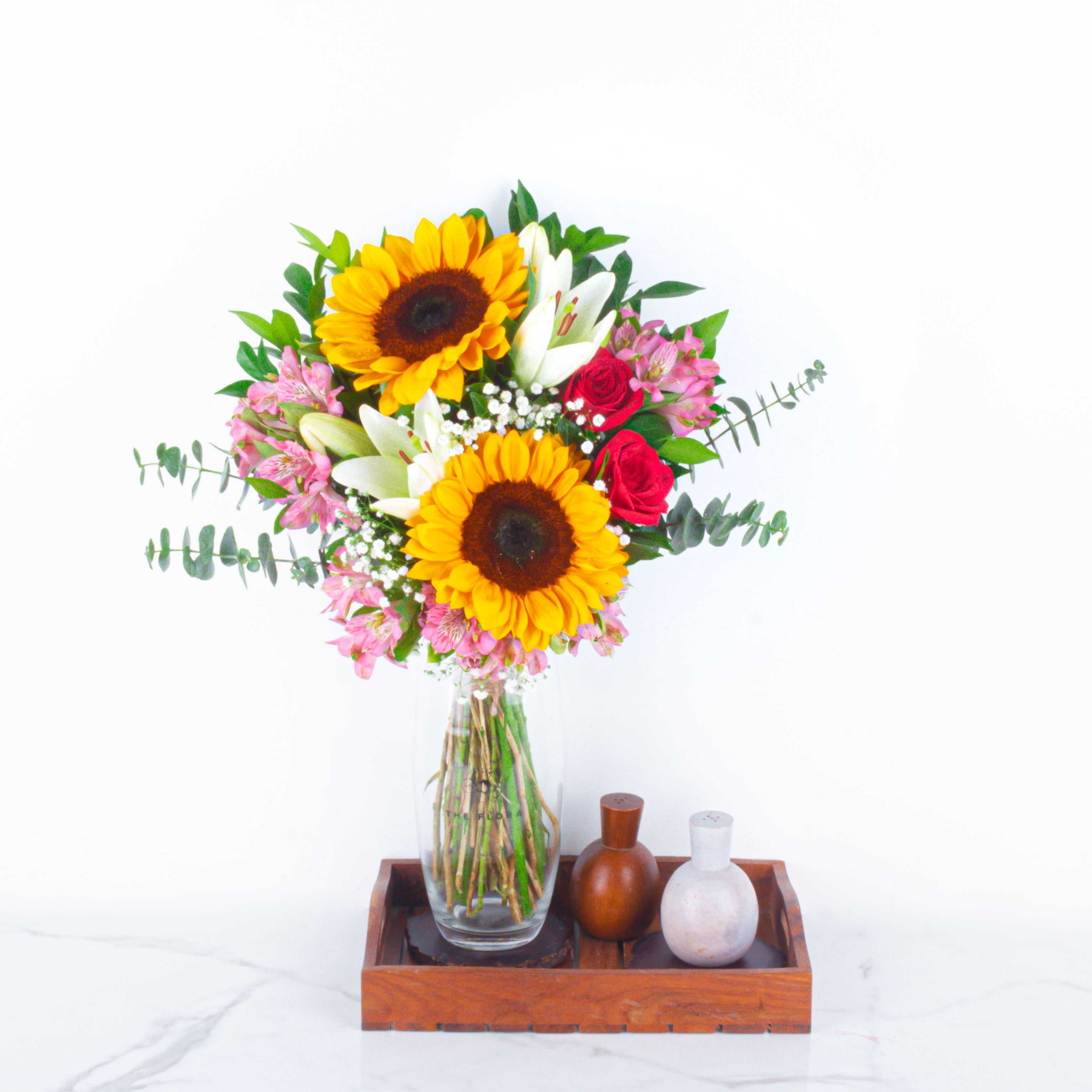 Sunlit Whisper – (with glass vase)