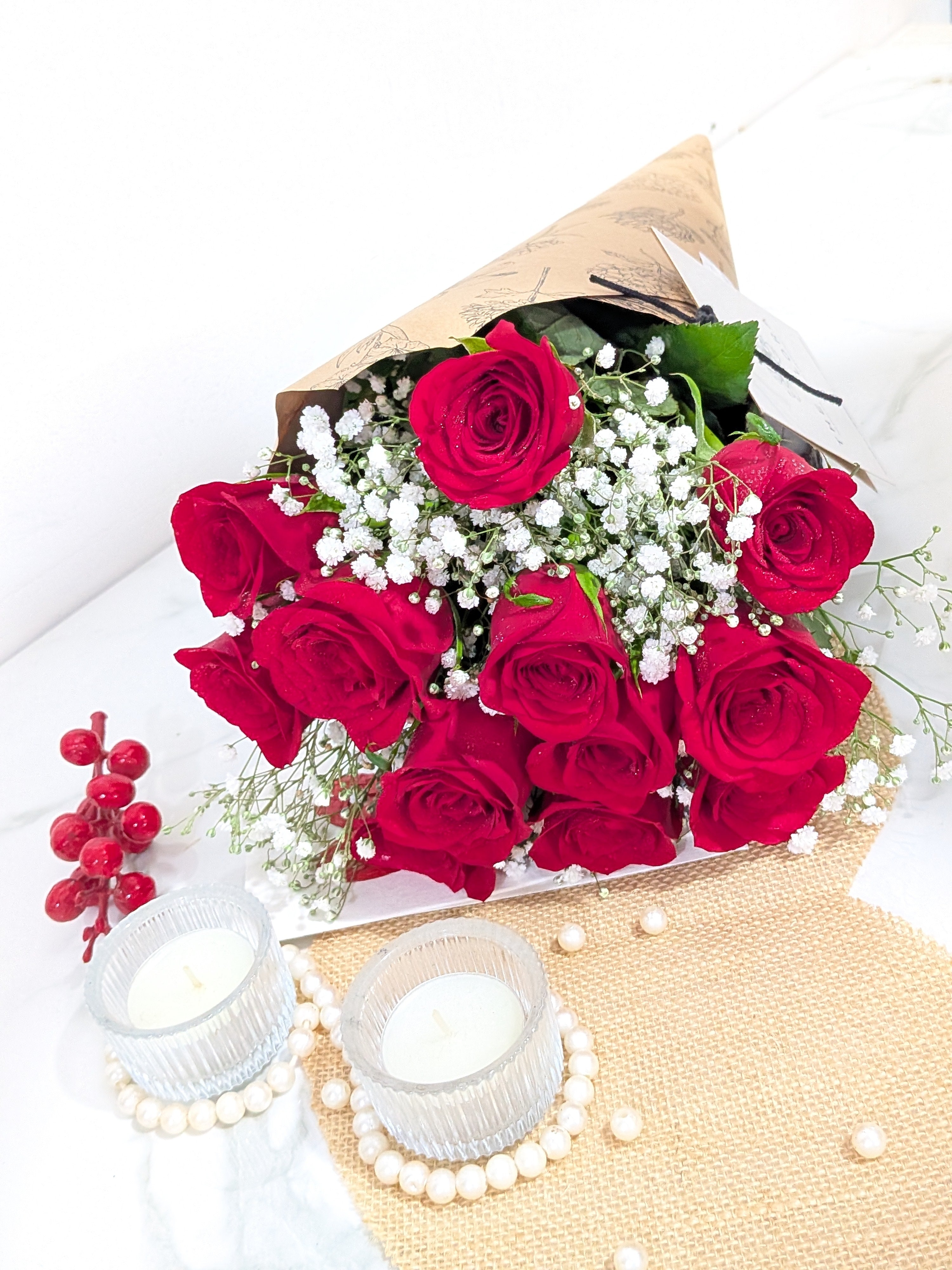 Dozen Roses - Flower Arrangement - Bangalore - The Flora