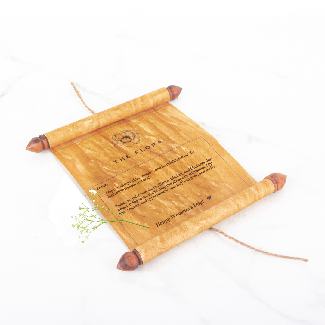 She Will Be Loved: Women's Day Special Basket with Scroll Message & Twin Chocolates