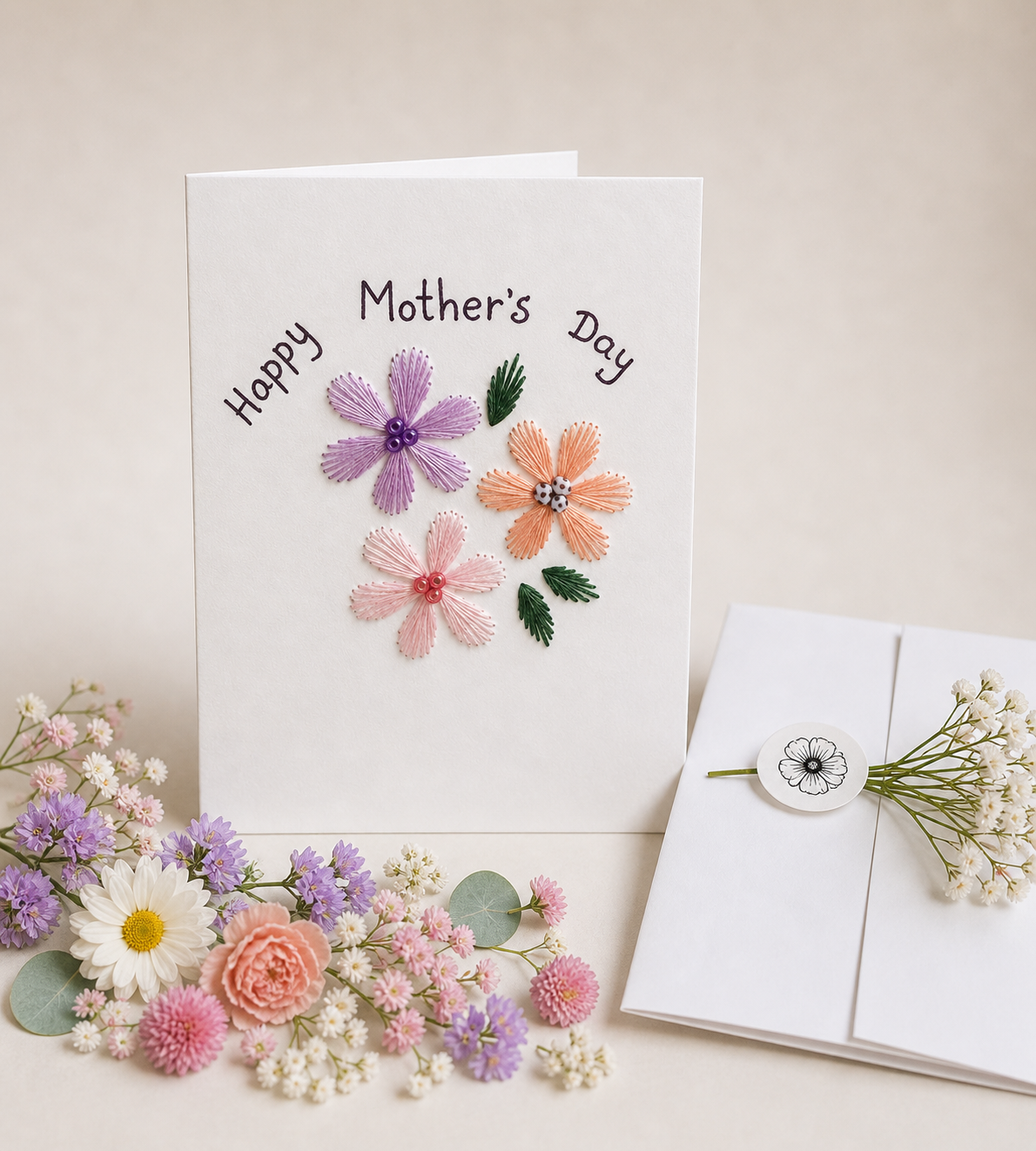 Handmade Card with mothers day Message 1//Bangalore