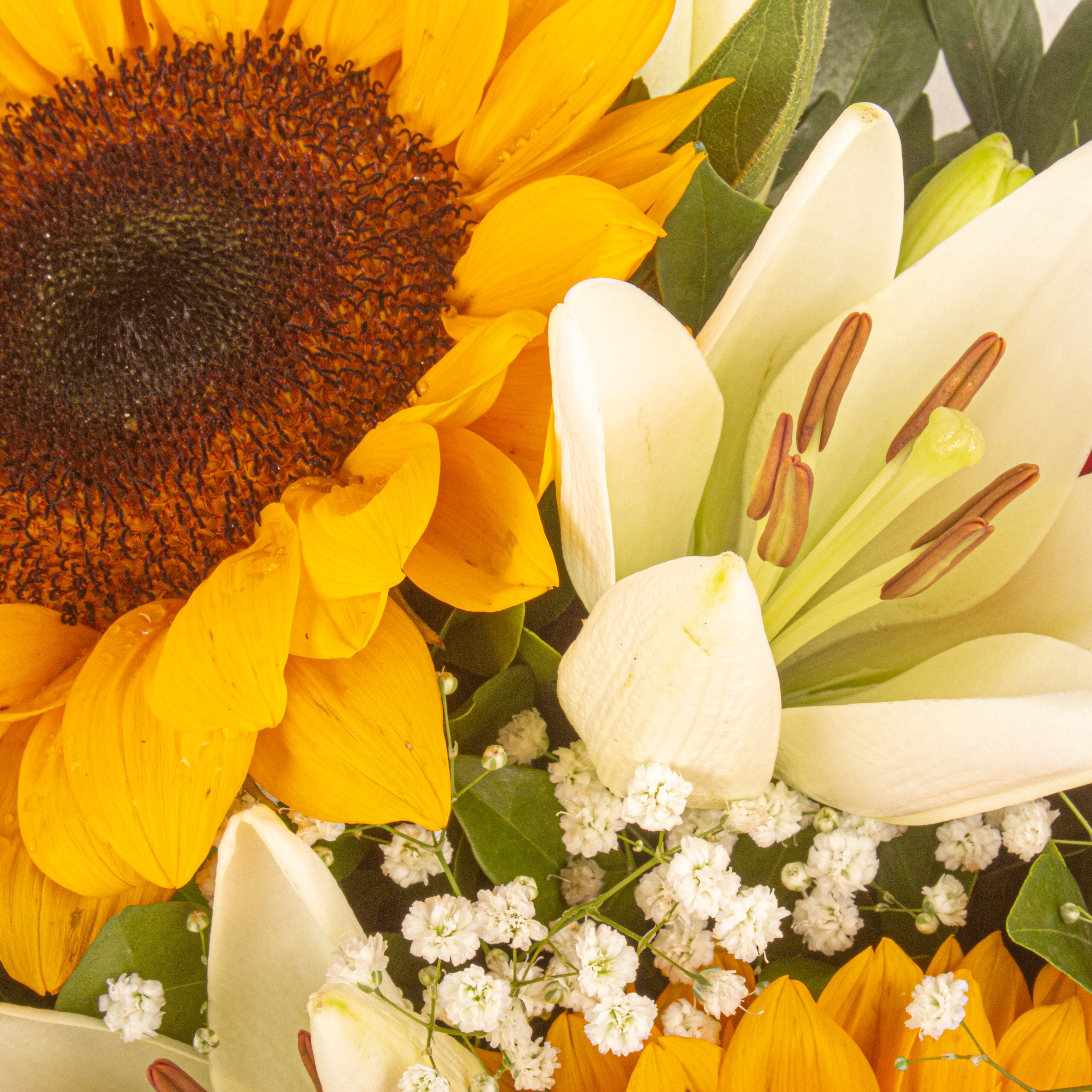 Sunlit Romance: Valentine’s Special Bouquet in Vase with Scroll Message & Heart Candles