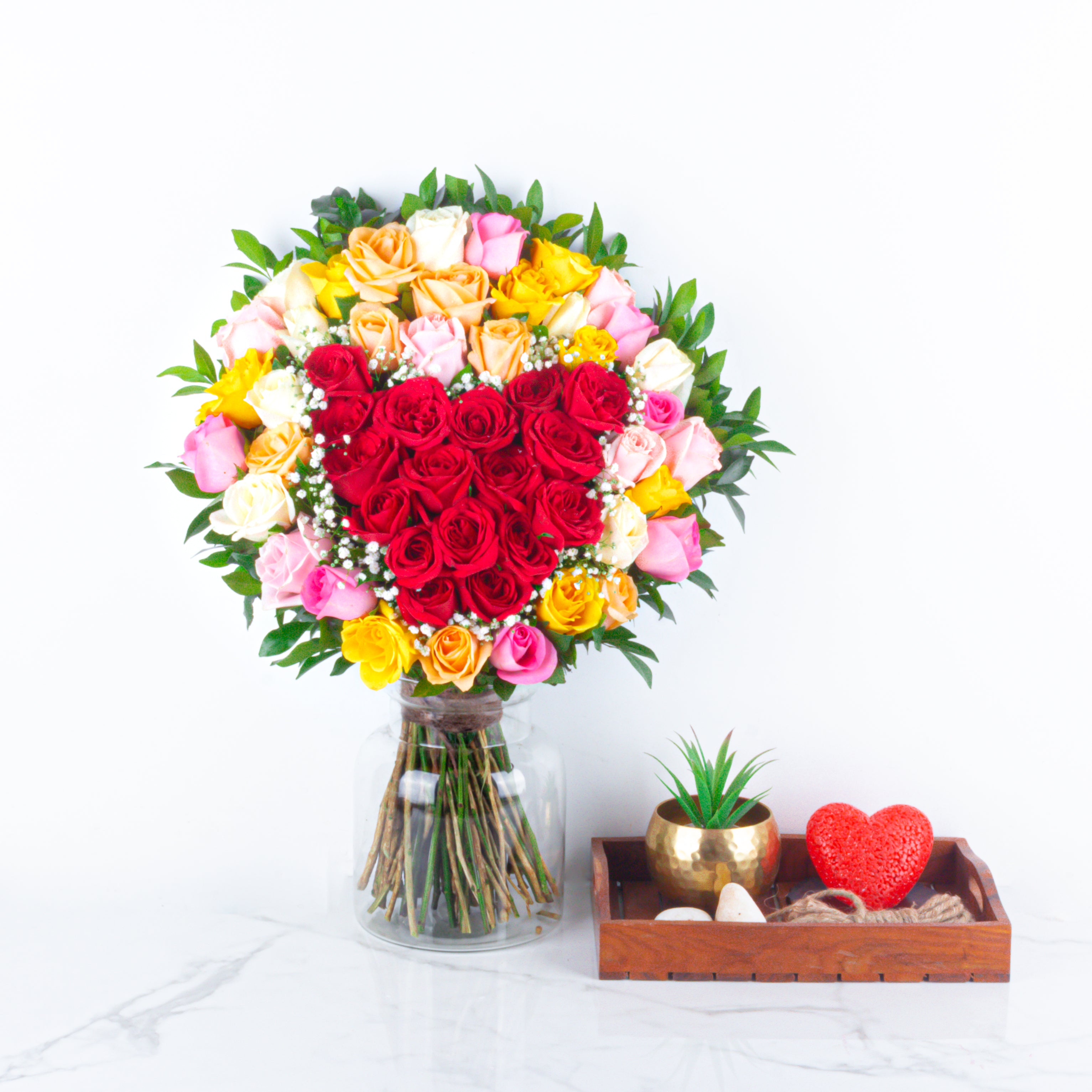 Scarlett Affair: Valentine’s Special Bouquet with fragrant Heart Candles //Delhi