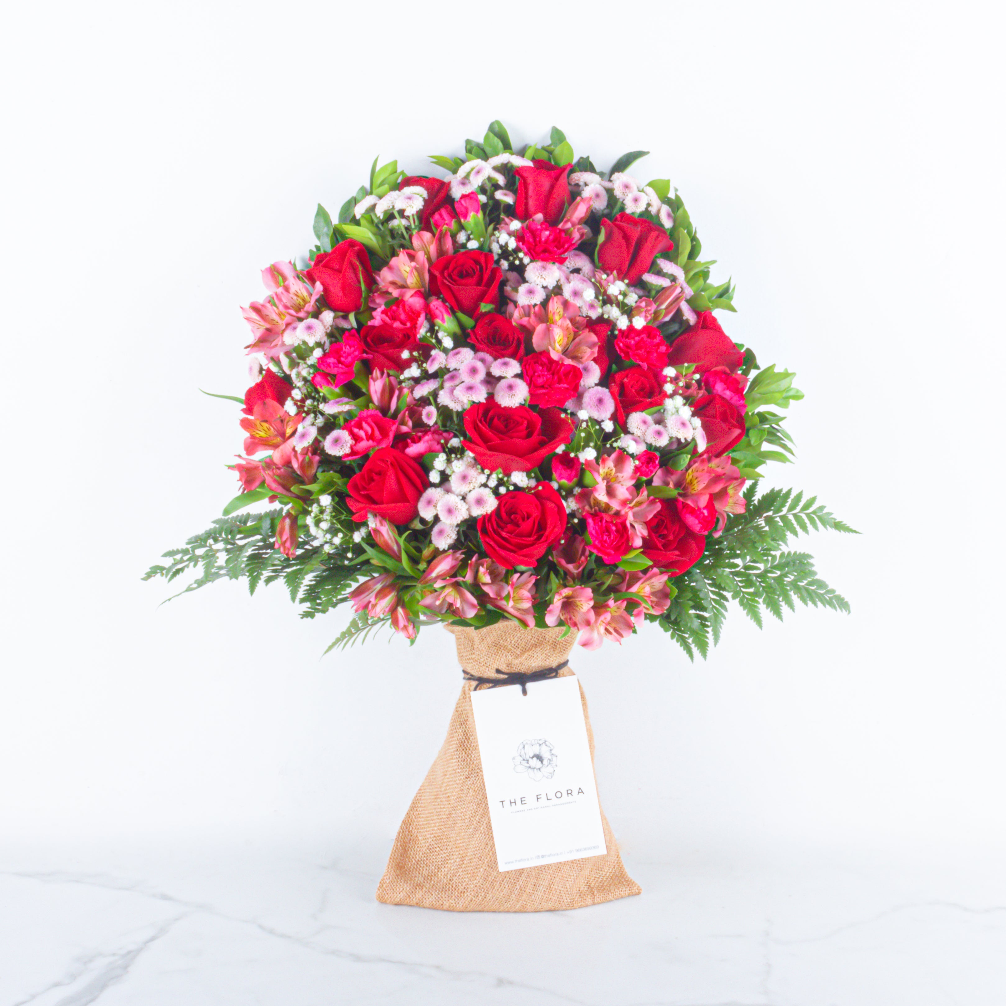 Endless love: Valentine’s Special Bouquet with Scroll Message & Heart Candles