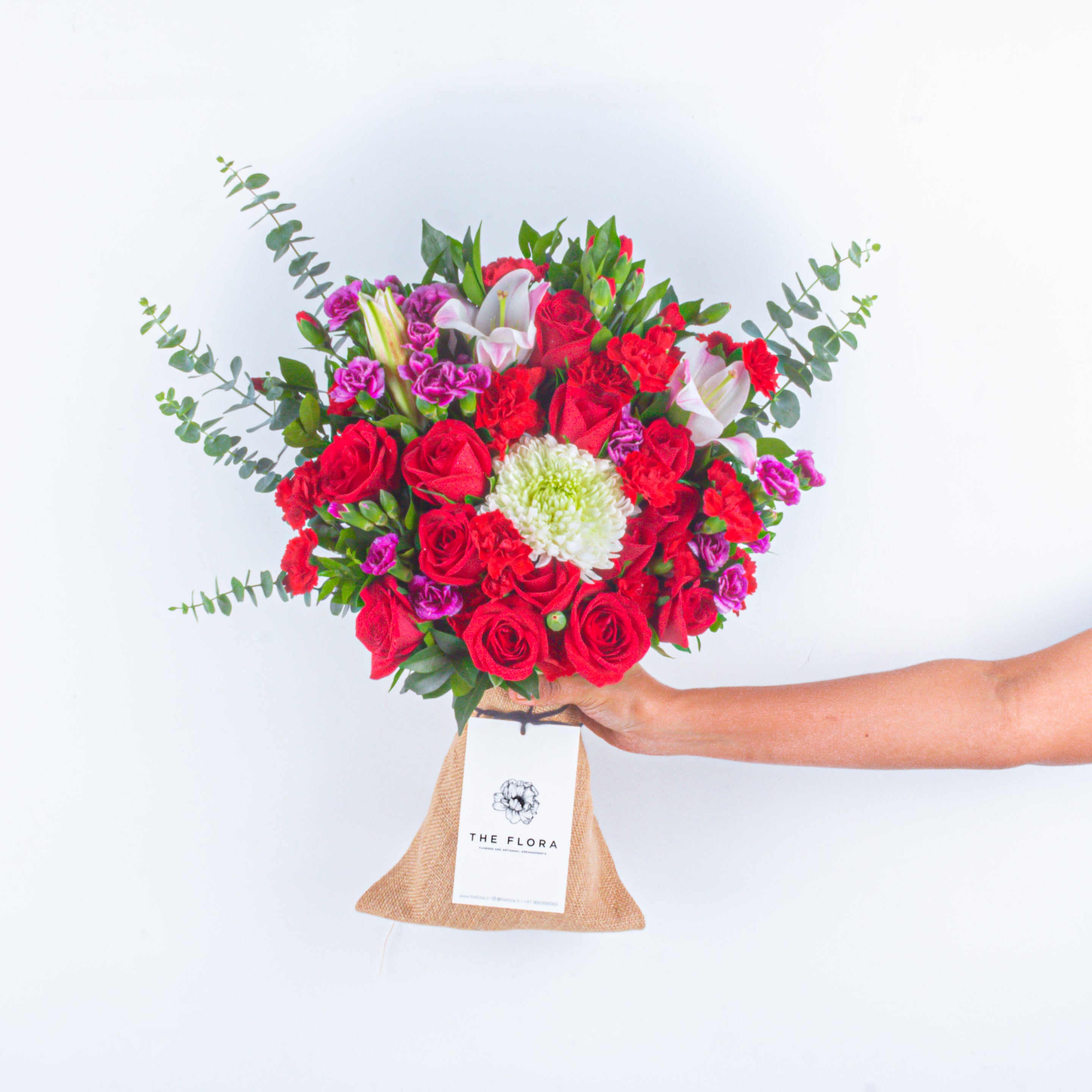 Eternal Amour: Valentine’s Special Bouquet with Scroll Message & Heart Candles