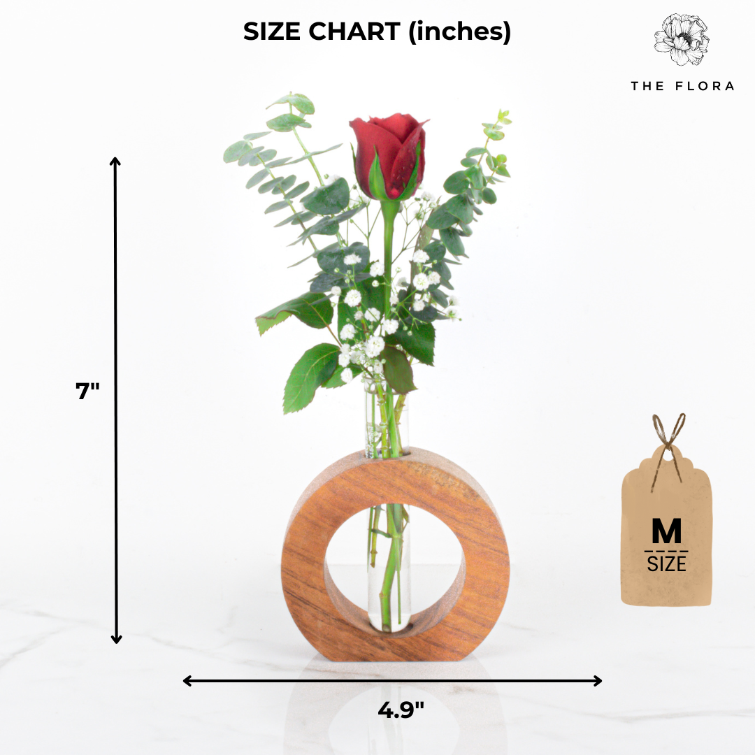 OneLove Wonder: Women's Day Special Rose in a Wooden Stand with Scroll Message & Twin Chocolates