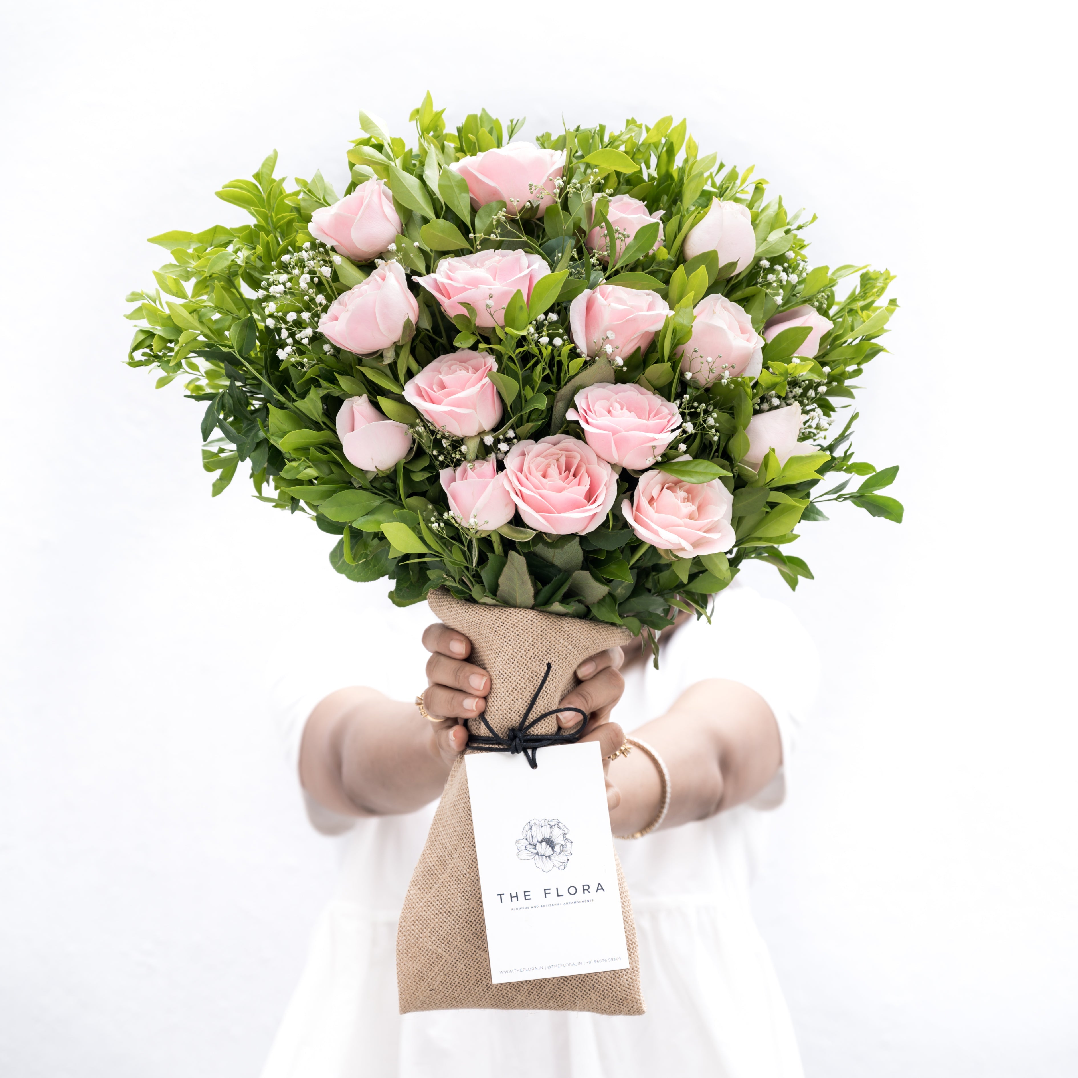 Luminous Spring Celebration (bouquet with hand-rolled Beeswax candles, Pineapple Paprika Chocolate & The Flora Vase) //Delhi