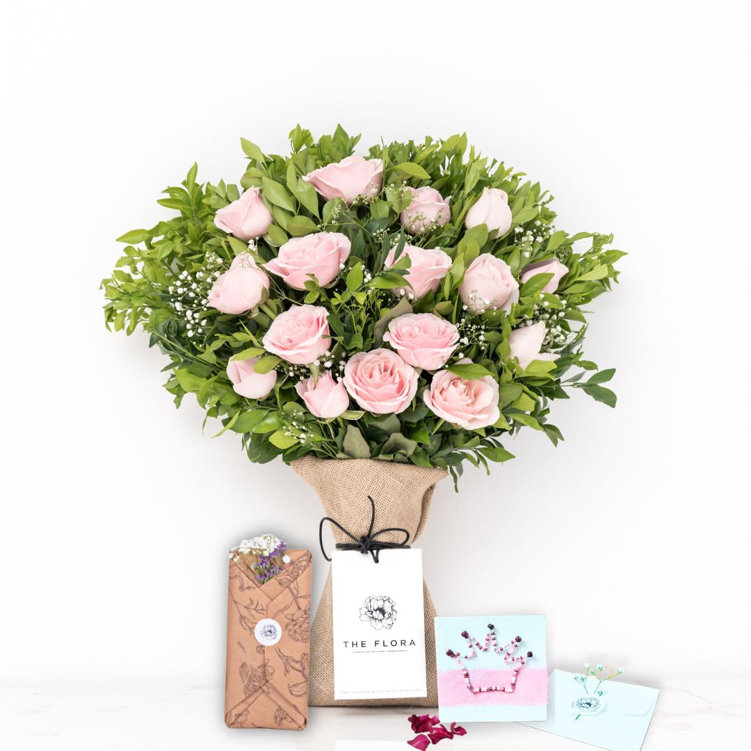 Spring Rose: Mother's Day Special Bouquet with Message Card & Twin Chocolates